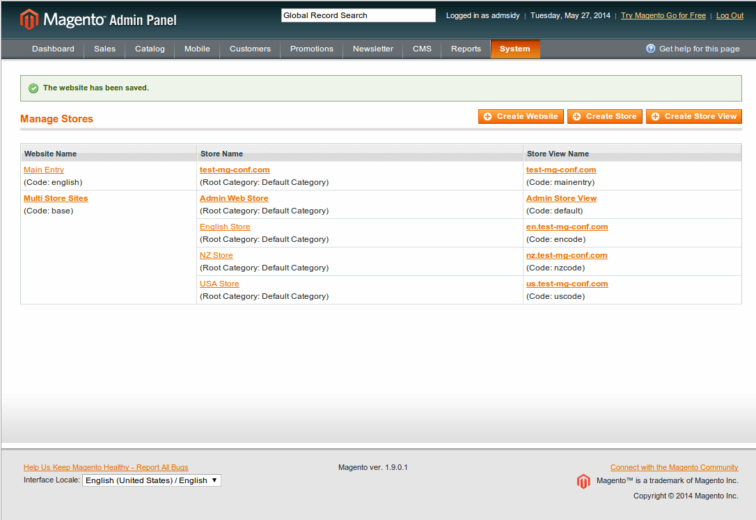 how to configure magento in multiple store views