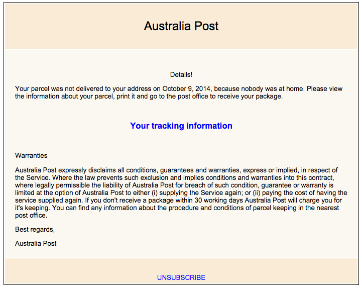 aust-post.info email scam