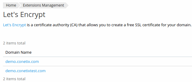 plesk 12.5 - lets encrypt - domains