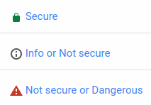 google chrome status icons - ssl