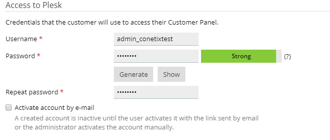 how to create a new client and subscription in plesk onyx