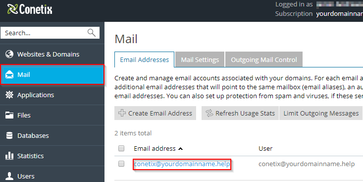 plesk onyx - how to add an email alias